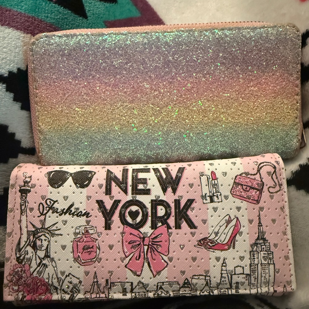 Glittery Pink and Multicolor Women's Wallet